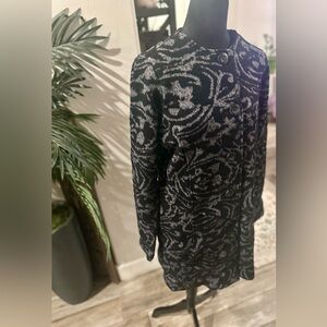 Nanette Lepore Black and Gray Knit sweater Jacket with pockets
